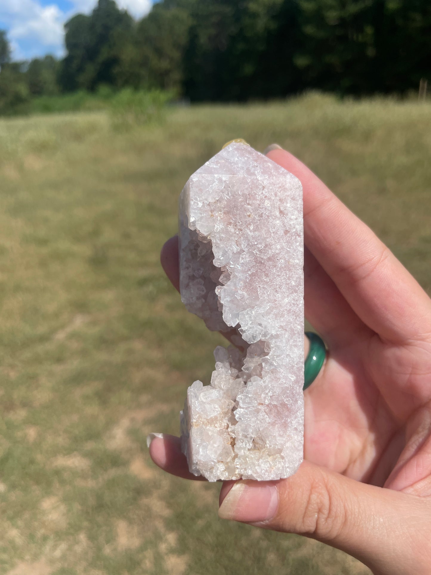 Druzy Pink Amethyst tower 4