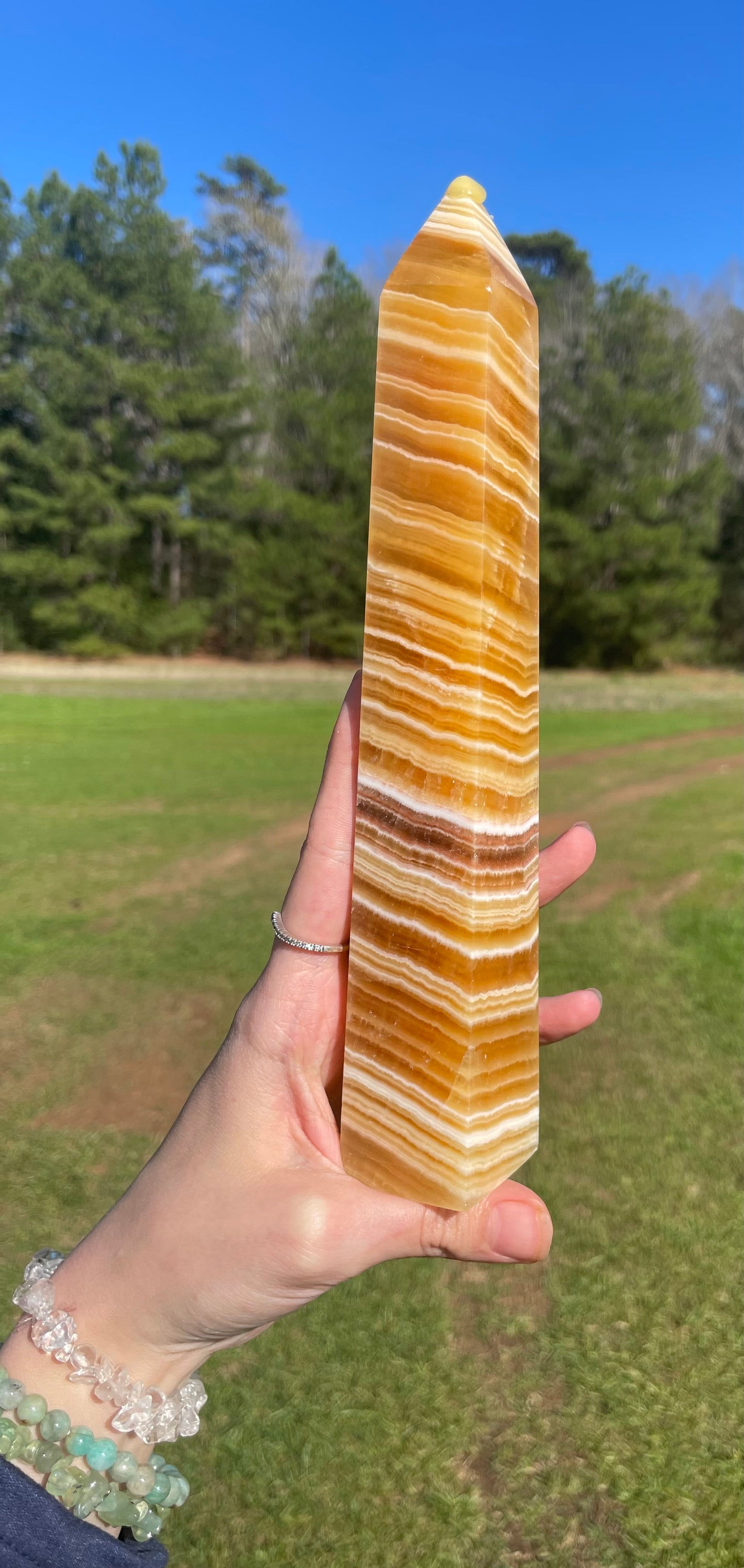 Imperfect Large Banded Calcite Tower  (B)