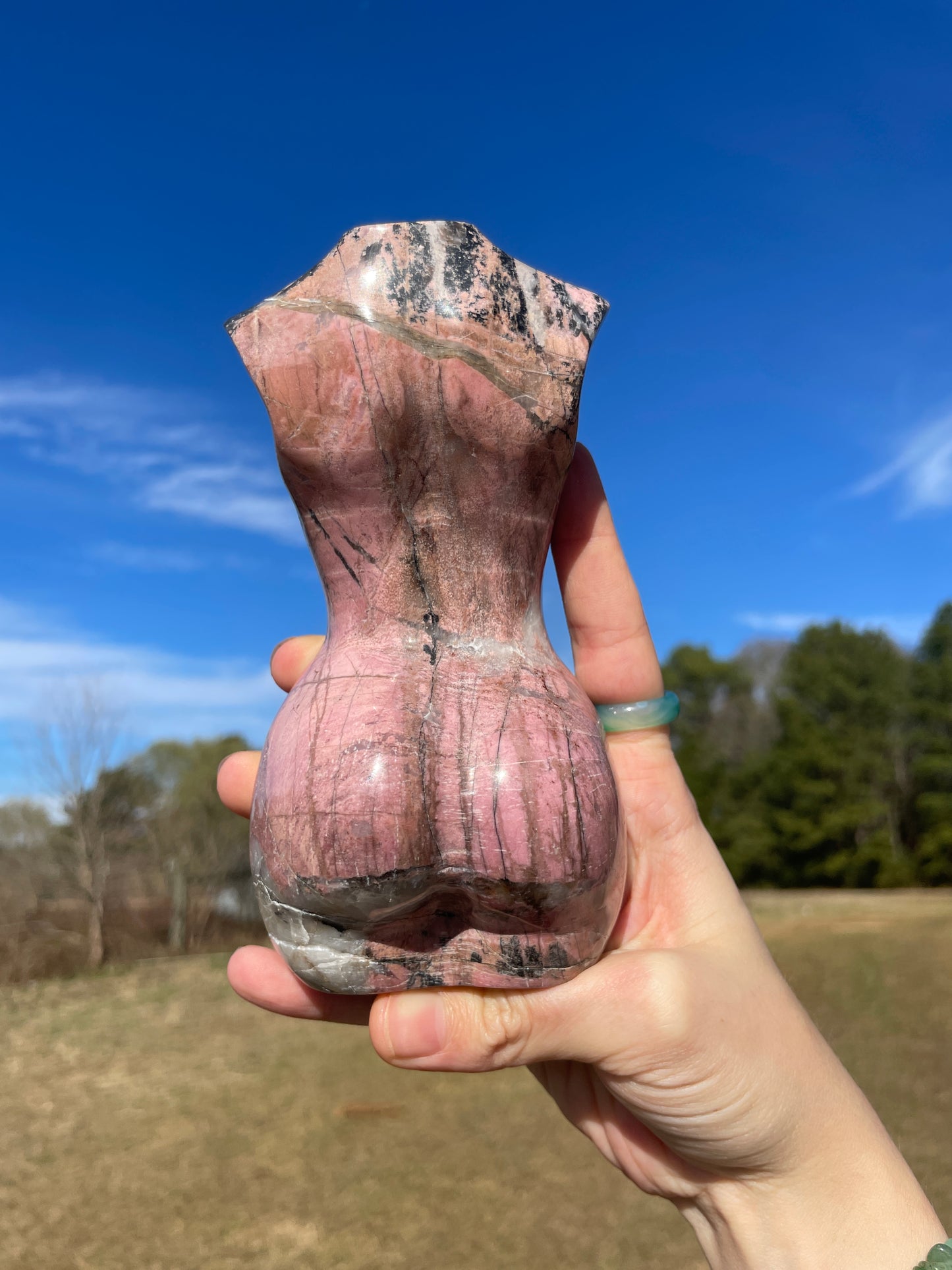 Large Rhodonite Goddess Carving (lady body)