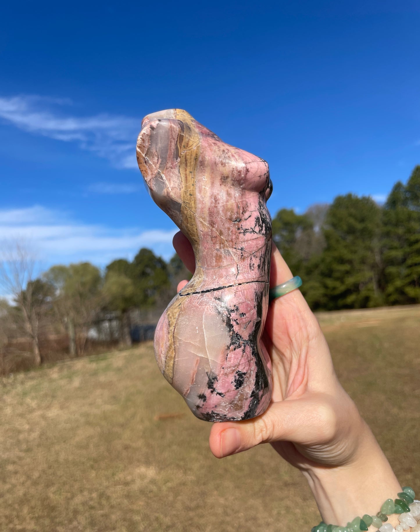 Large Rhodonite Goddess Carving (lady body)