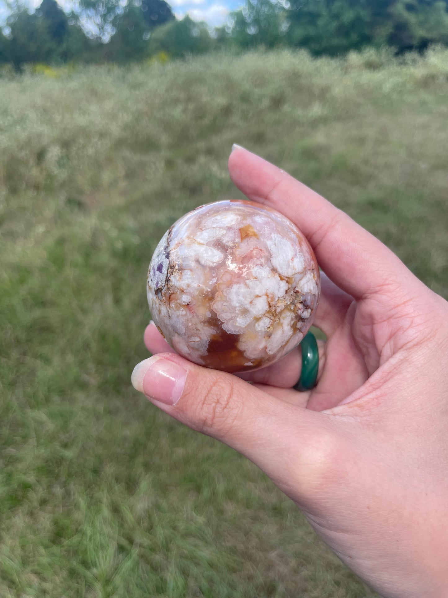 Druzy Flower Agate sphere