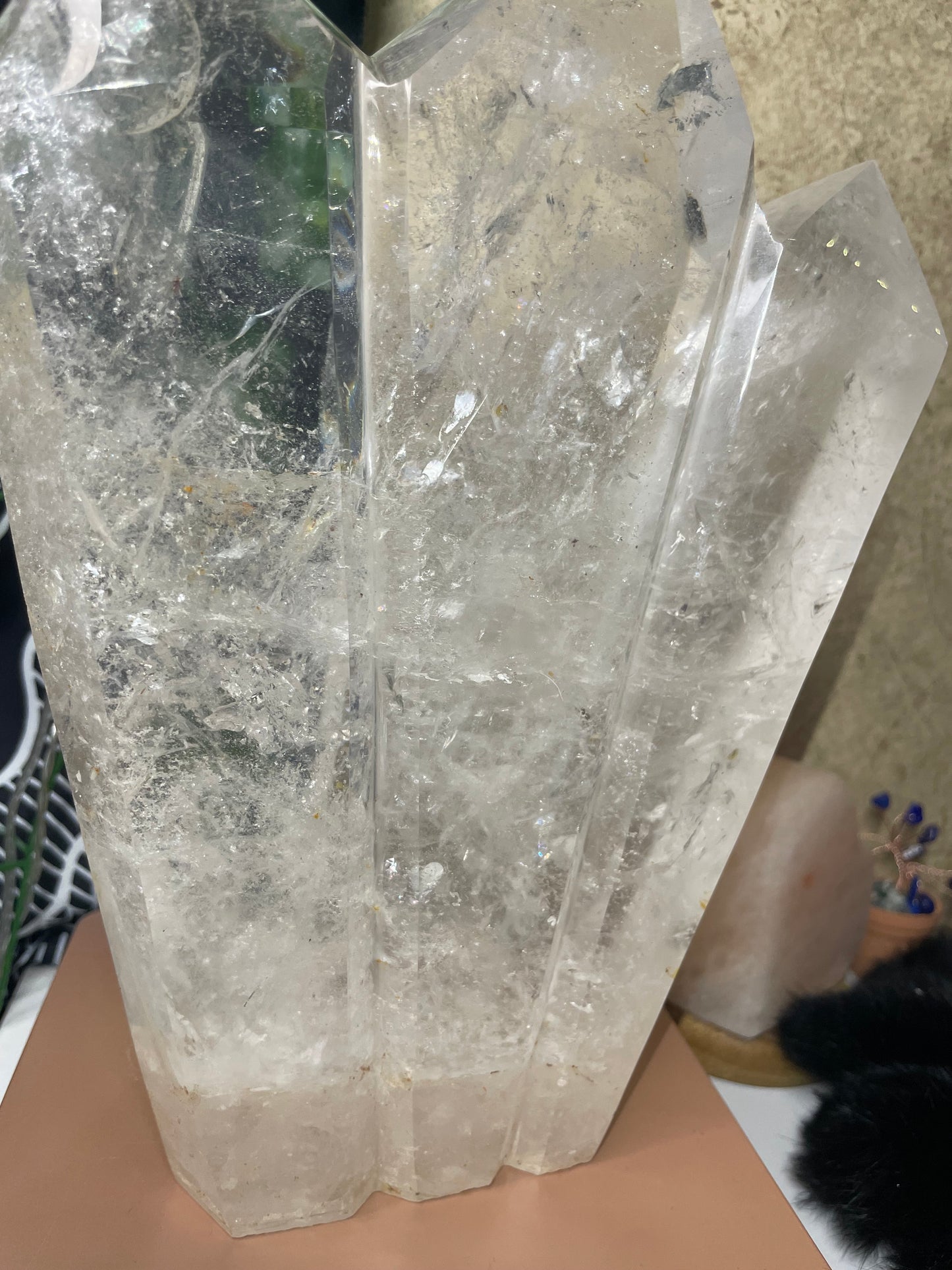 XXL Clear Quartz Triple Point Tower