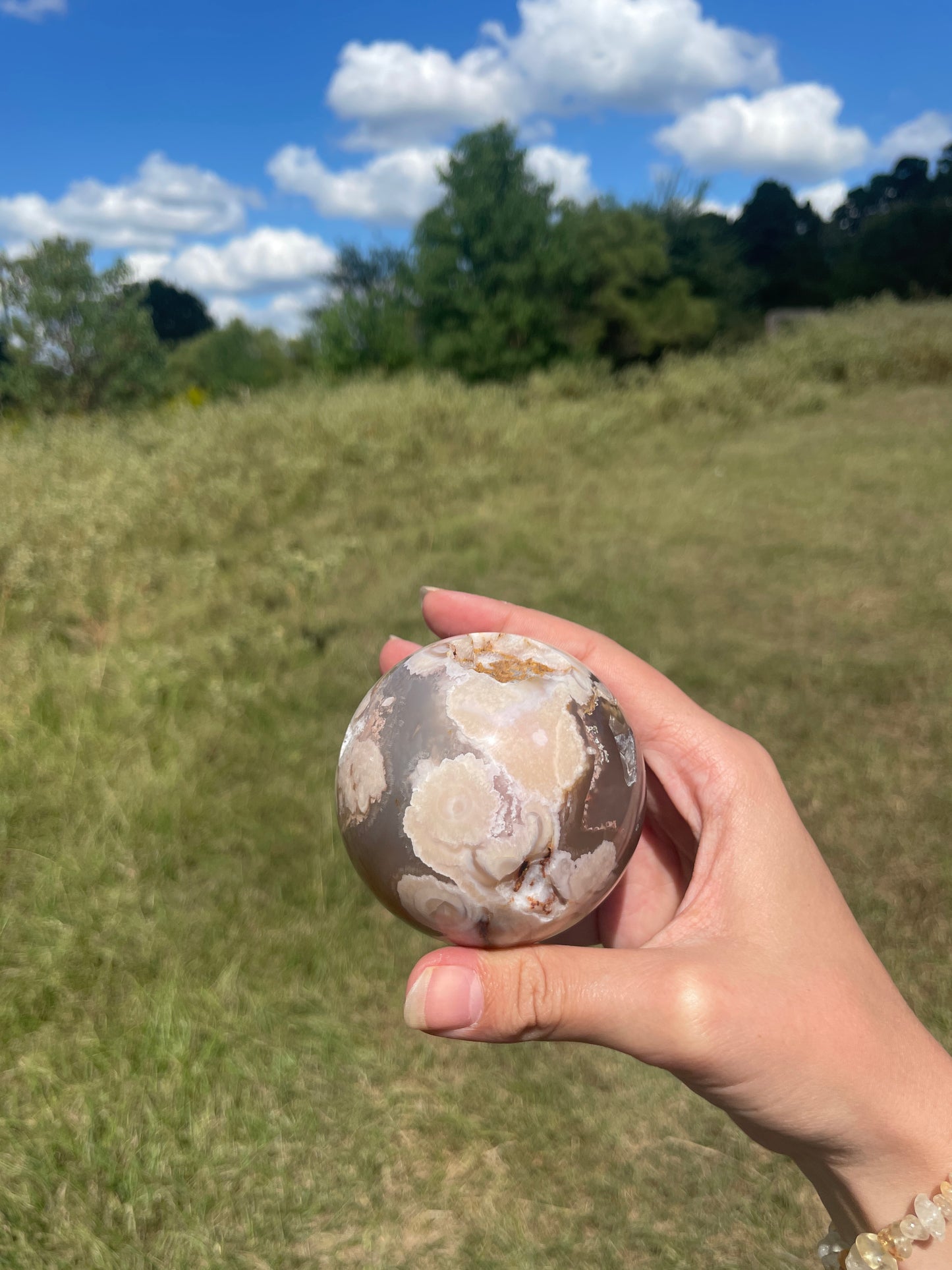 Imperfect Druzy Flower Agate sphere