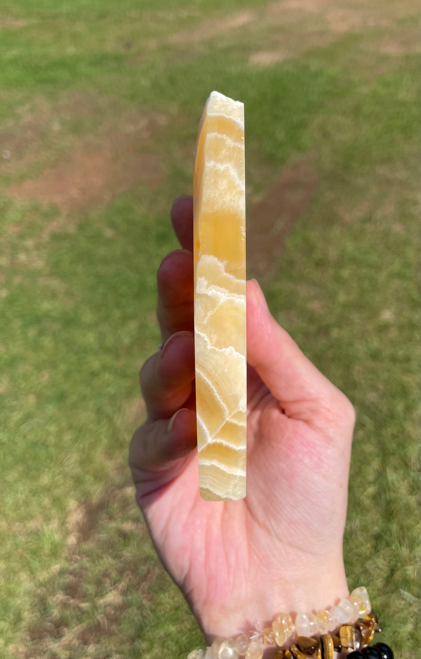 Imperfect Druzy Orange Calcite Slab