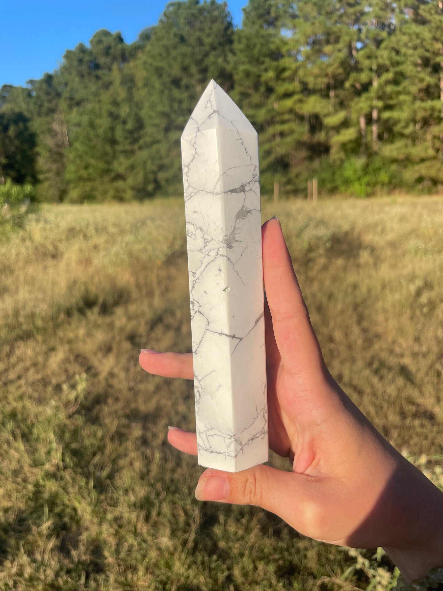 Imperfect Large 1lb Howlite tower #2