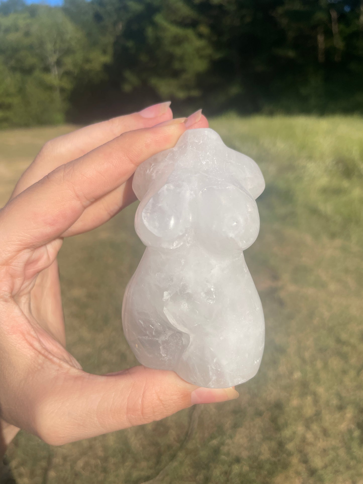 Clear Quartz Goddess carving