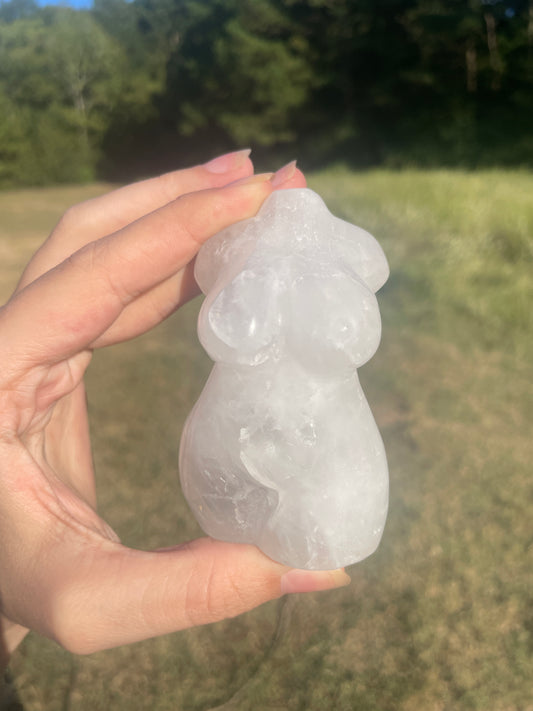 Clear Quartz Goddess carving