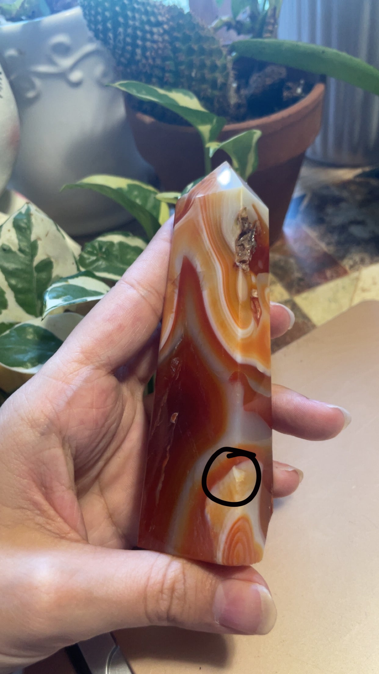 Imperfect Druzy Carnelian tower #1