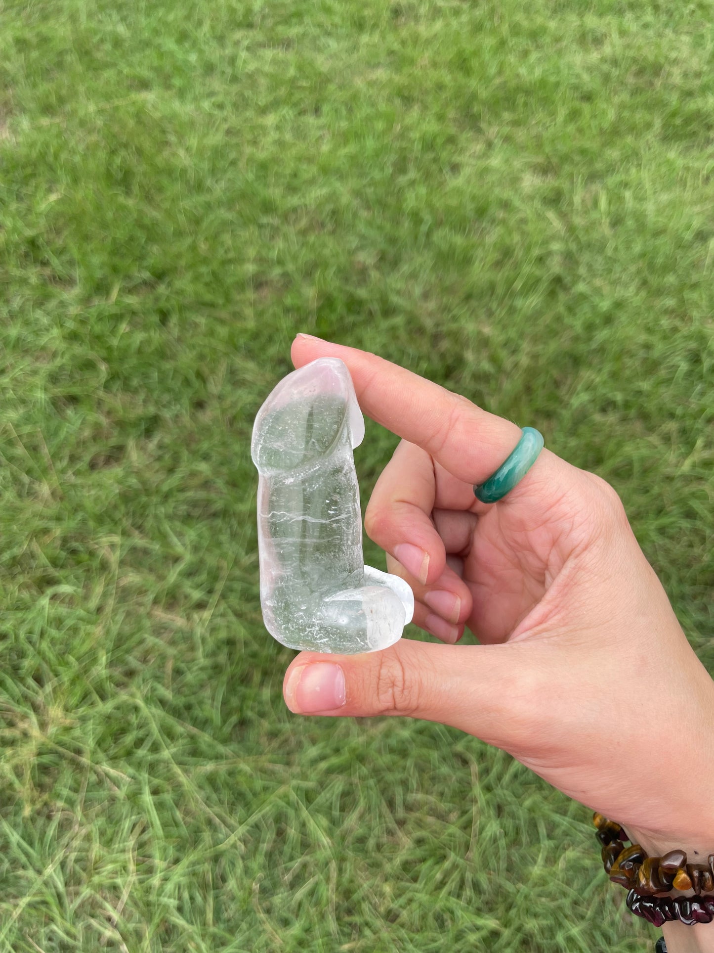 Clear Quartz Mini Penis Carving