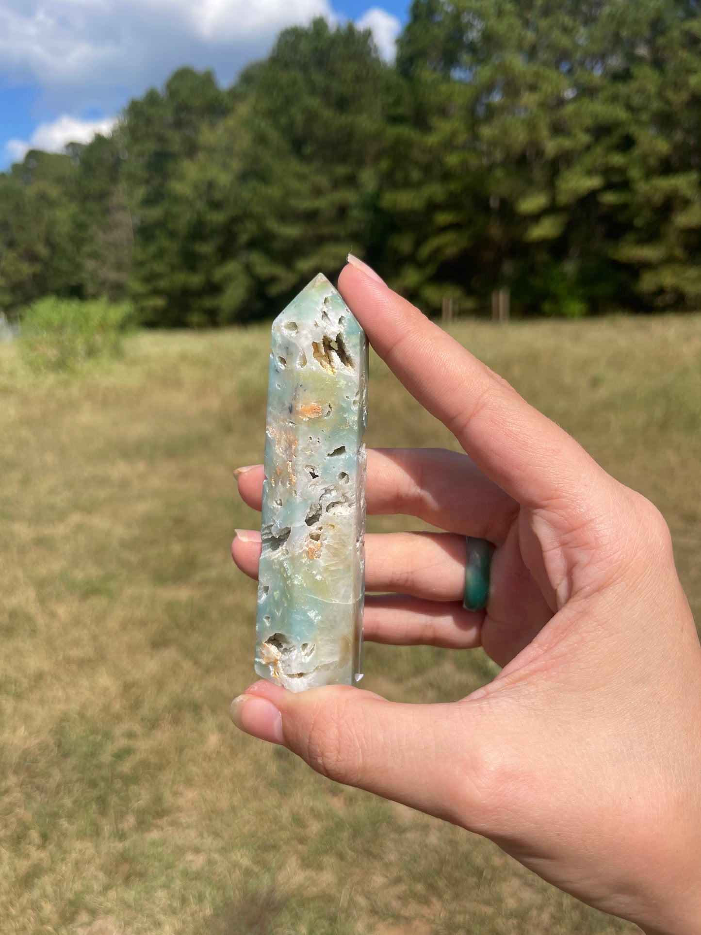 Druzy Carribean Calcite tower #5