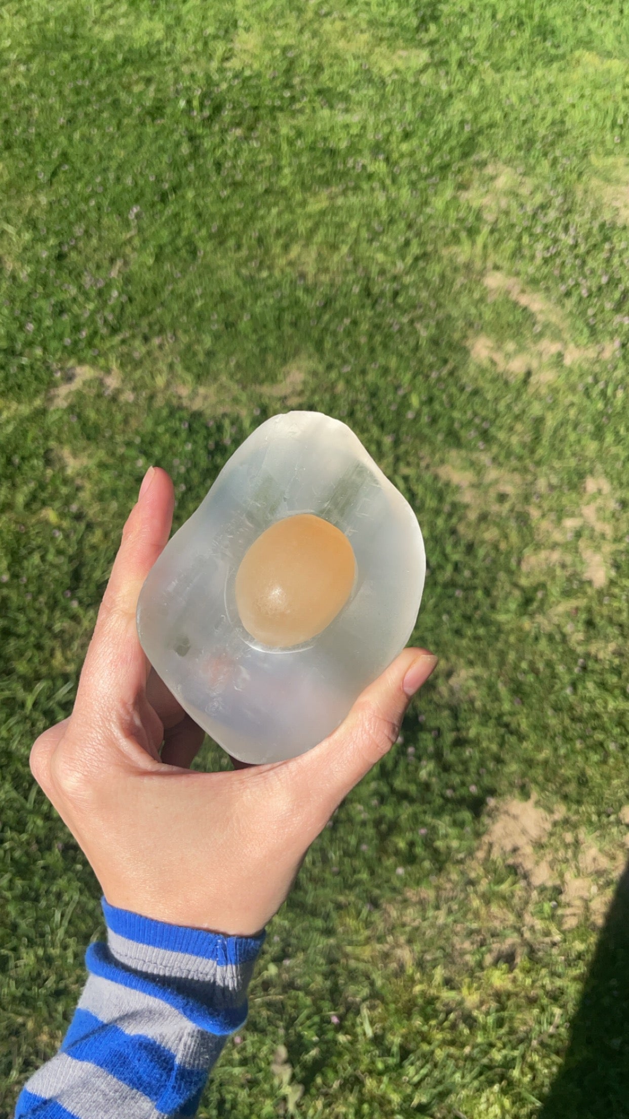 Imperfect Selenite Sunny Side-up Egg (Satin Spar)