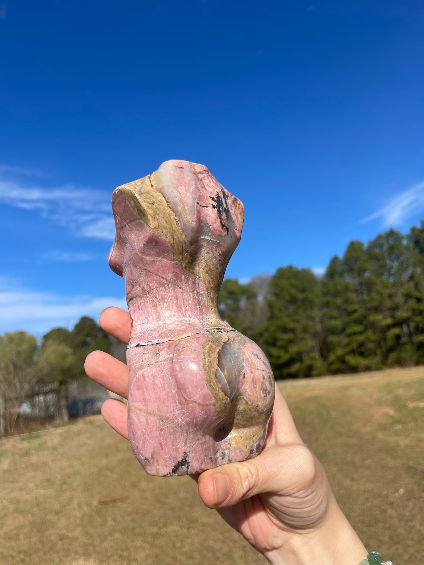Large Rhodonite Goddess Carving (lady body)