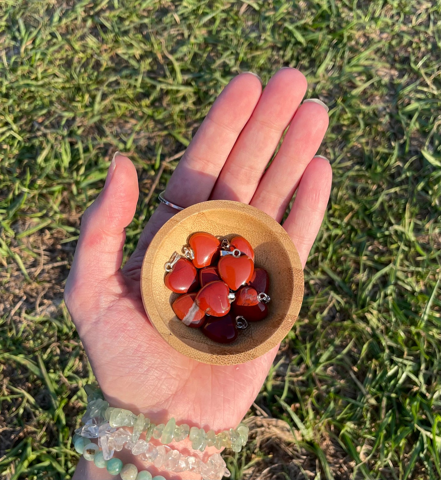 MINI Red Jasper Heart Pendant