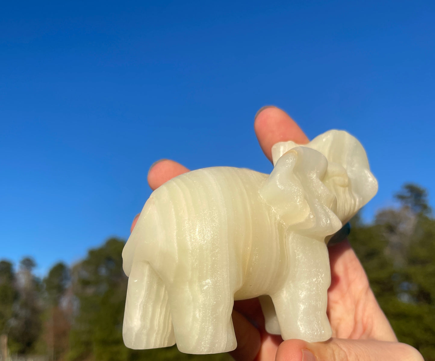 Banded Afghanistan Jade Elephant carving