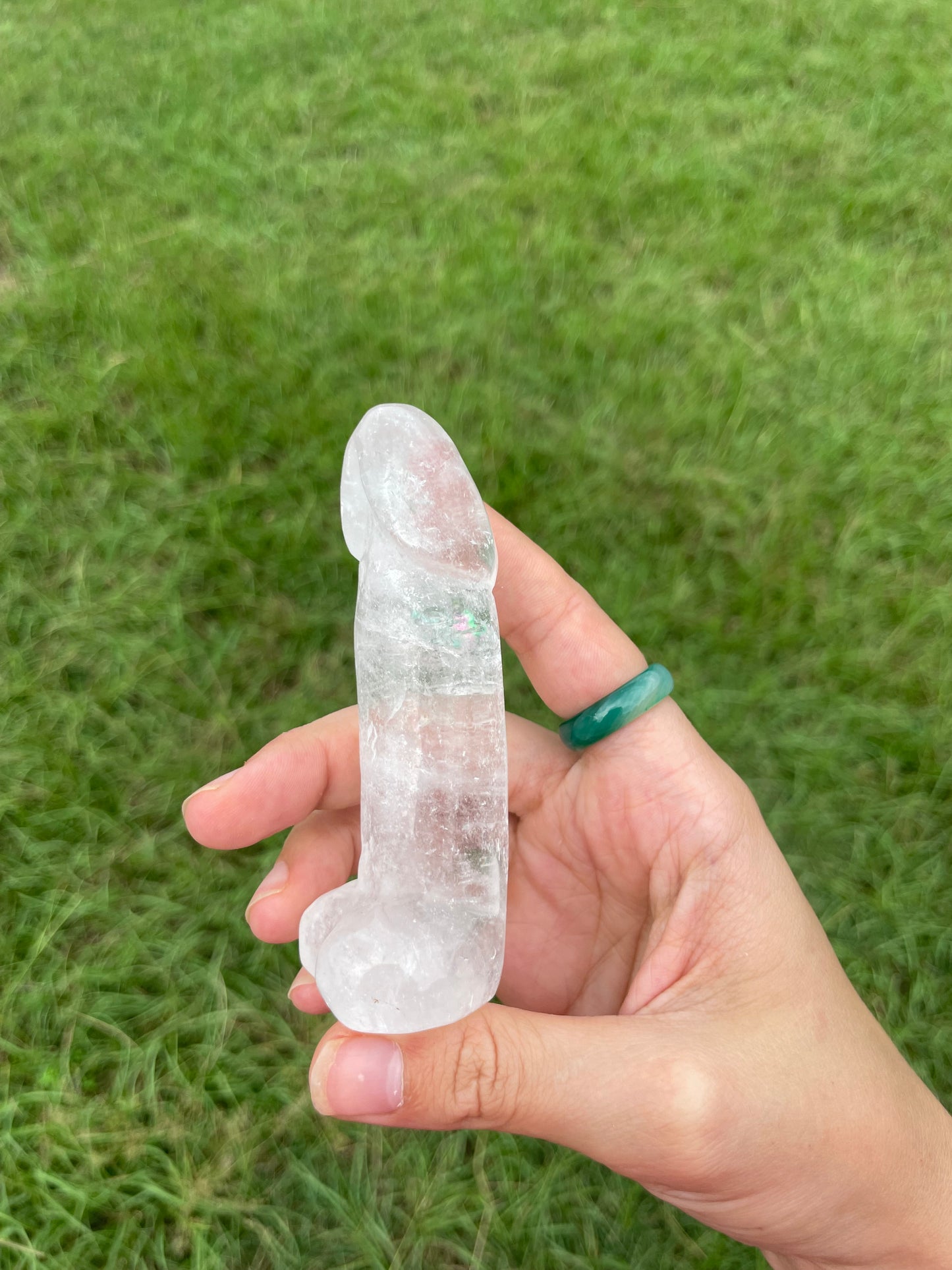 Clear Quartz Penis Carving