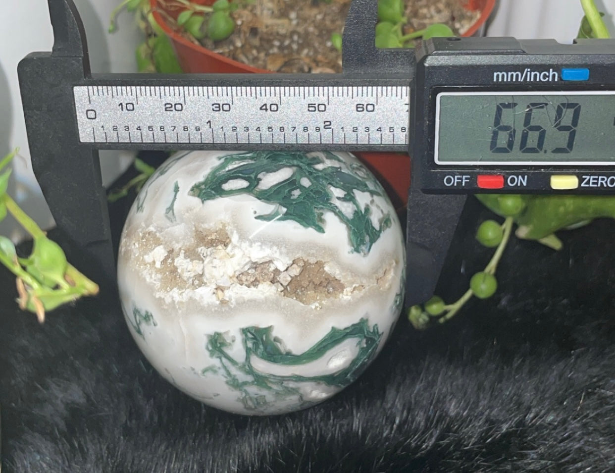 Druzy Moss Agate Sphere