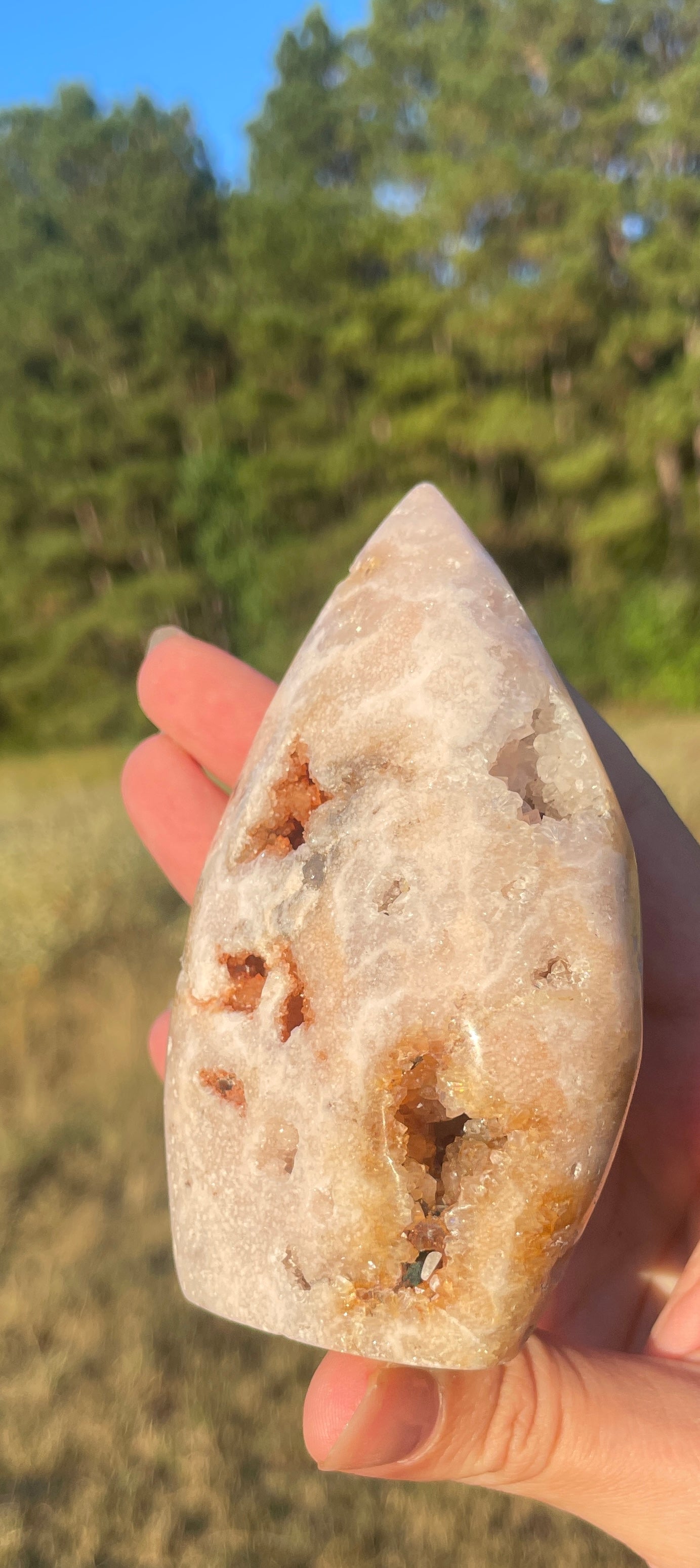 Druzy Pink Amethyst/Flower agate Freeform
