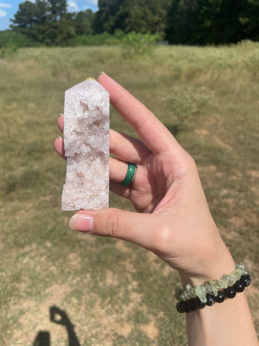 Druzy Pink Amethyst tower 4