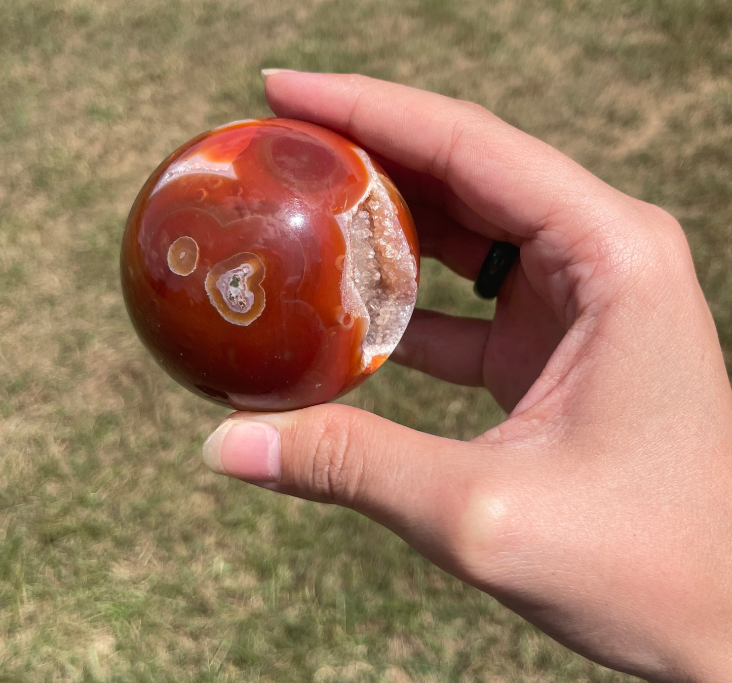 Red/Carnelian Moss Agate Sphere