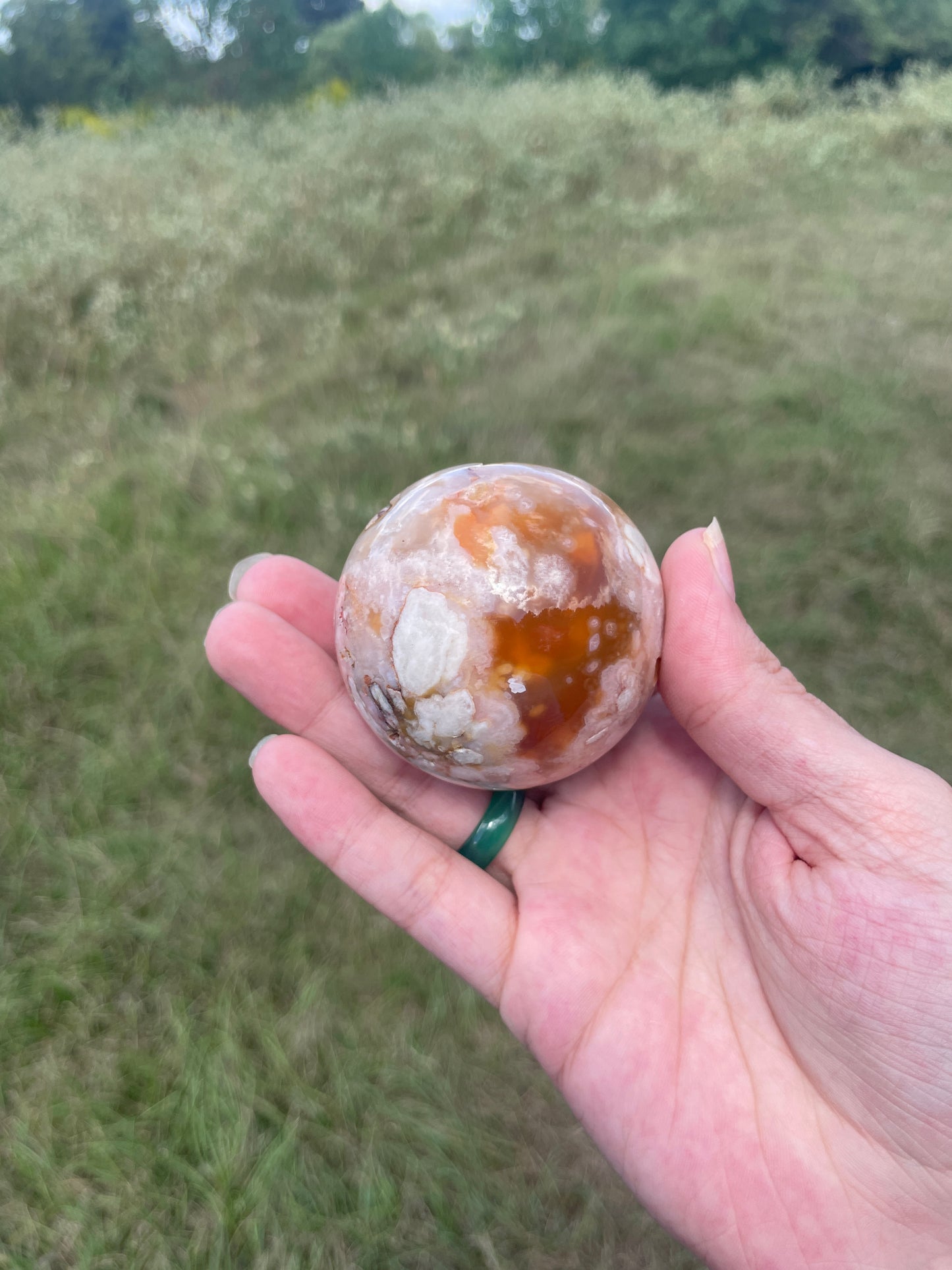 Druzy Flower Agate sphere