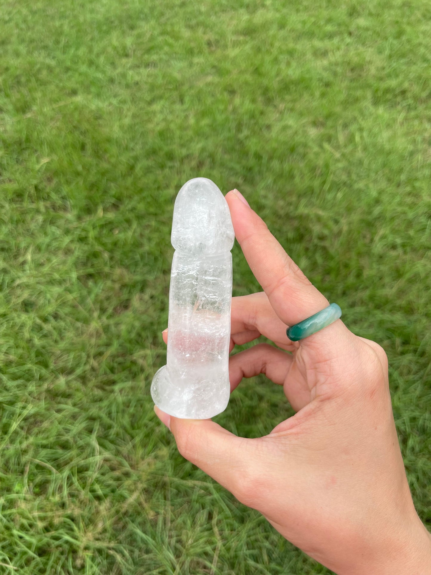 Clear Quartz Penis Carving