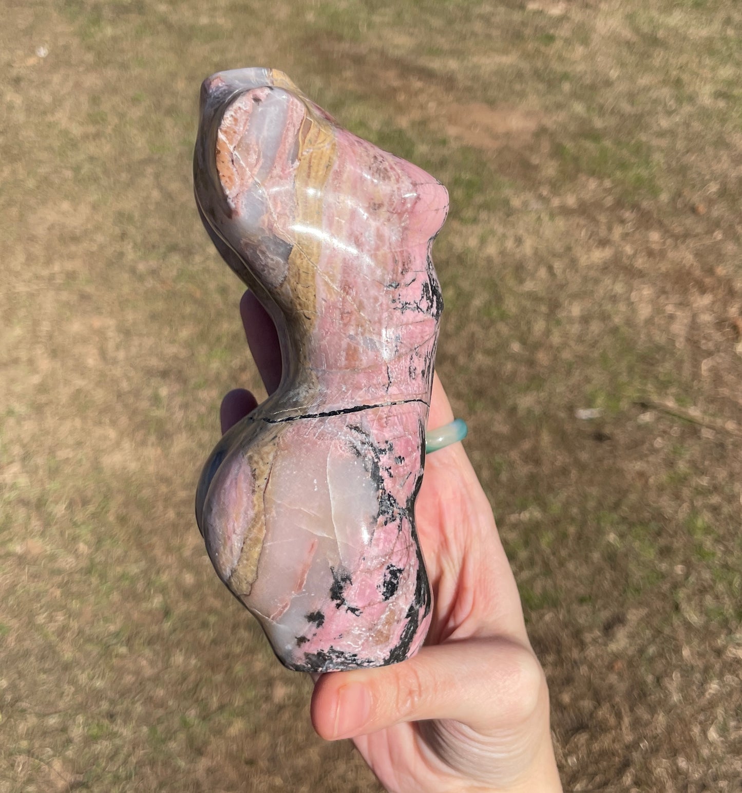 Large Rhodonite Goddess Carving (lady body)