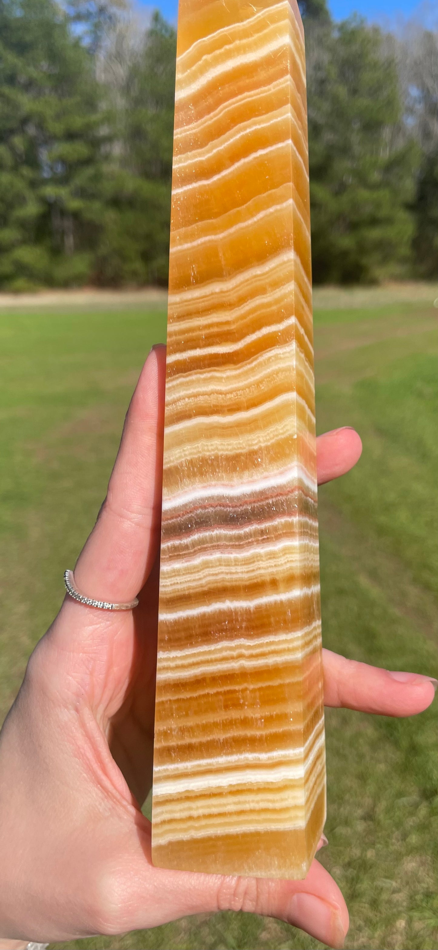 Imperfect Large Banded Calcite Tower(A)