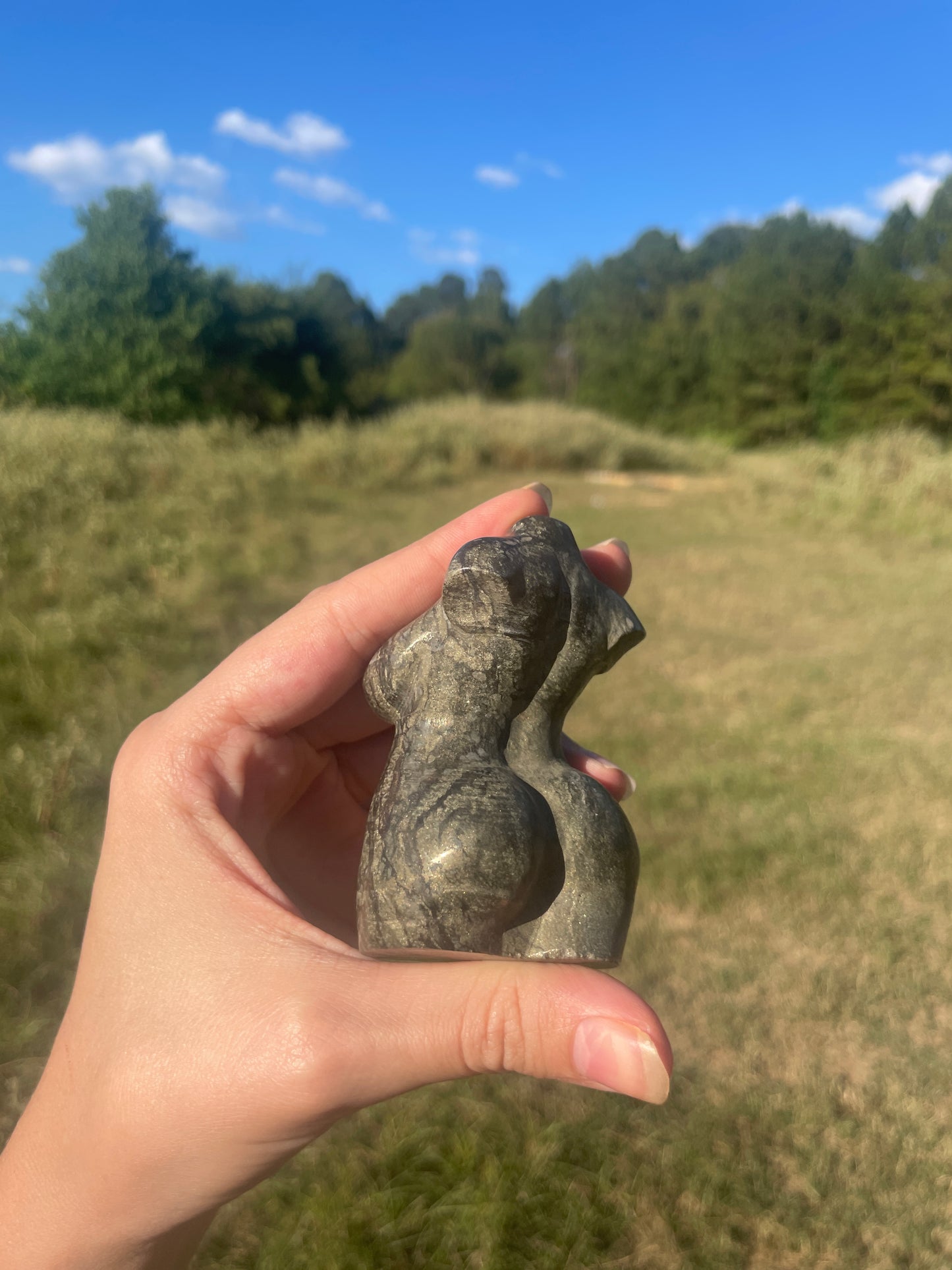 Pyrite Goddess Carving