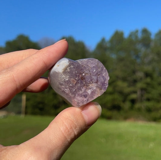 MINI Druzy Amethyst Heart Cluster