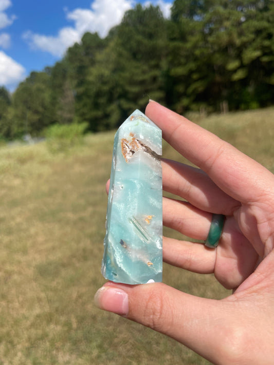 Druzy Carribean Calcite tower #3