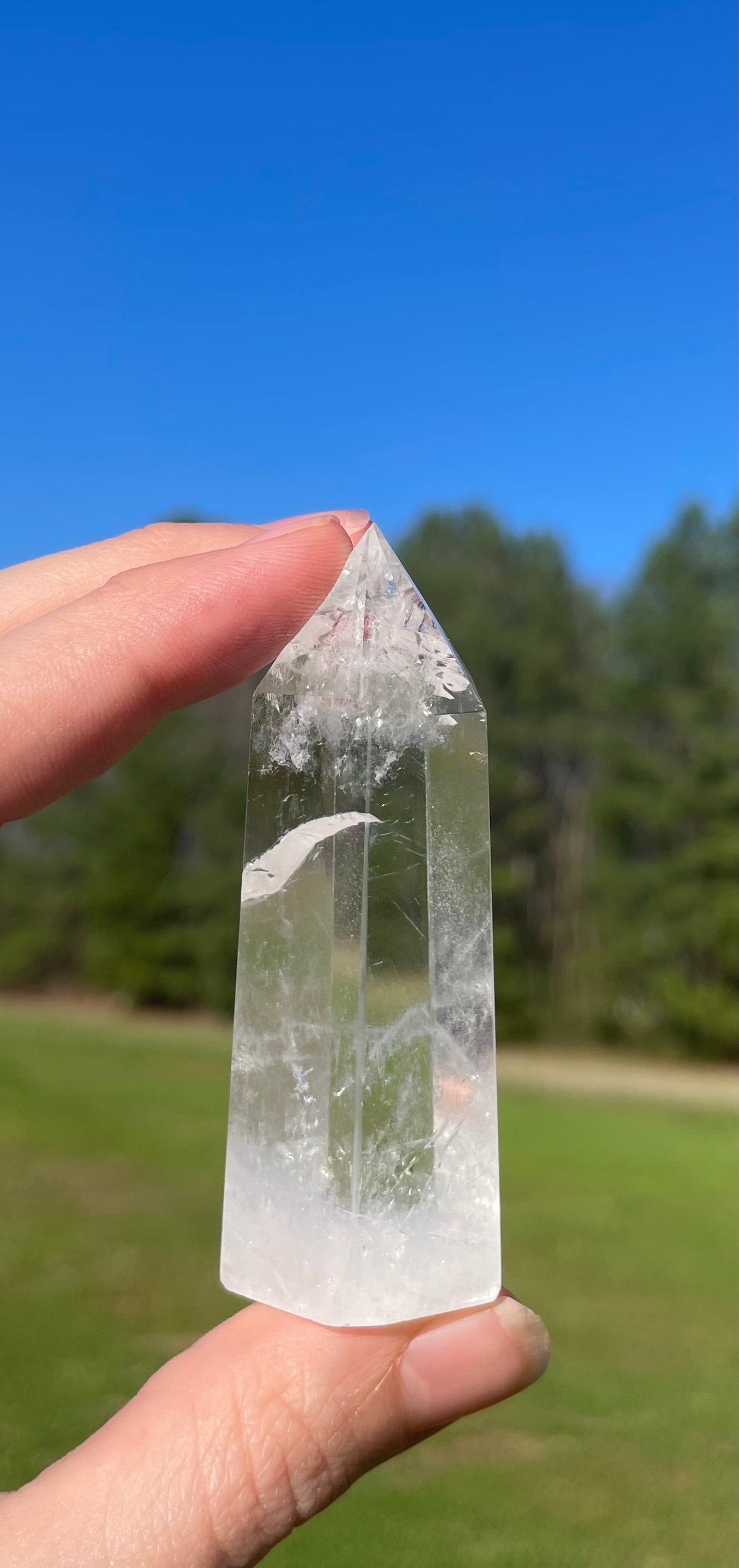 Clear Quartz Tower w/inclusion (3)