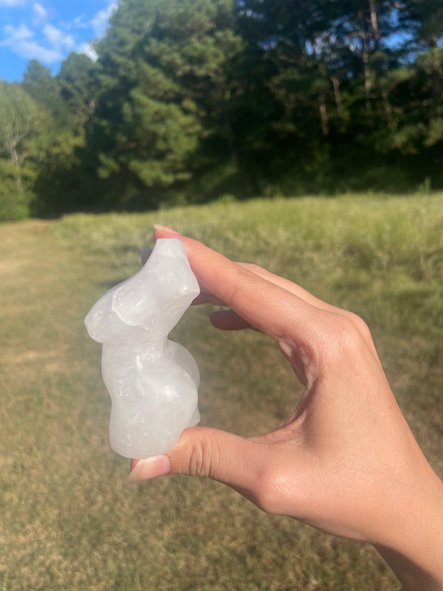 Clear Quartz Goddess carving