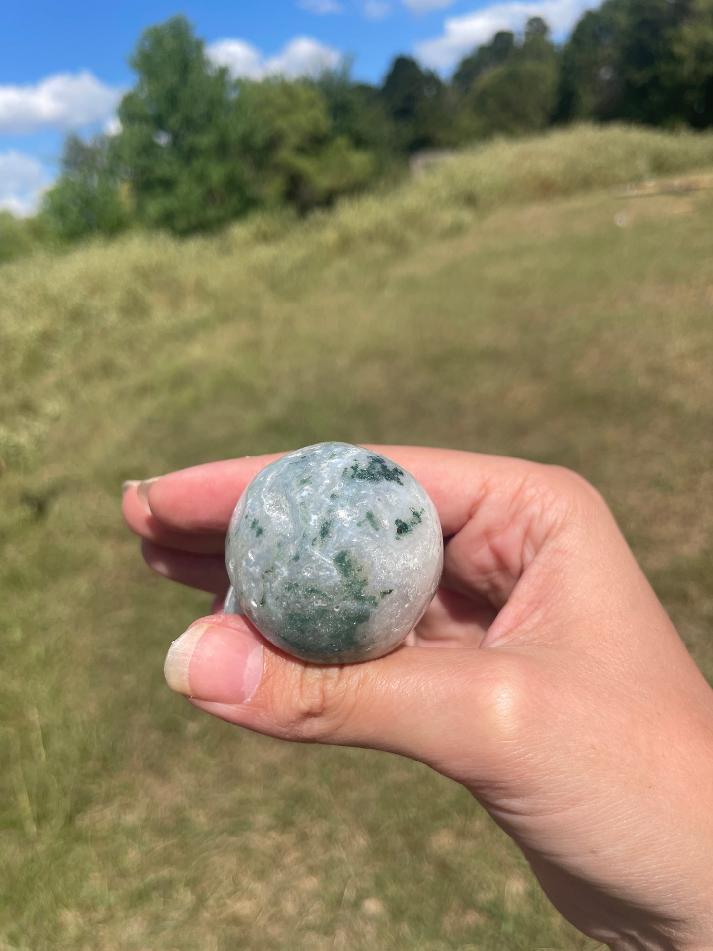 Druzy Large Moss Agate Mushroom #2