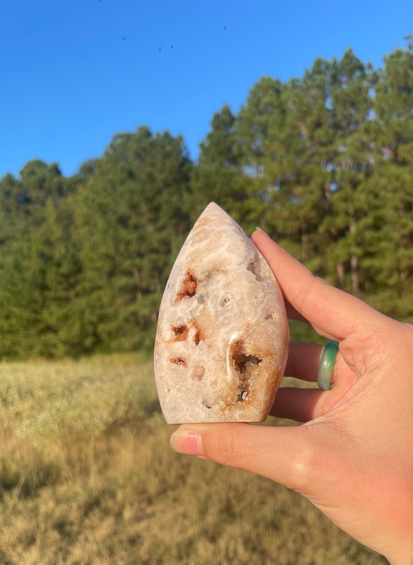 Druzy Pink Amethyst/Flower agate Freeform