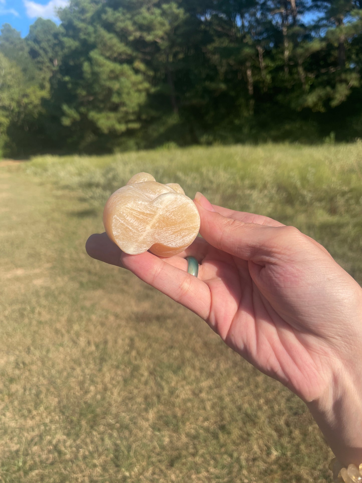 Banded Calcite Goddess carving
