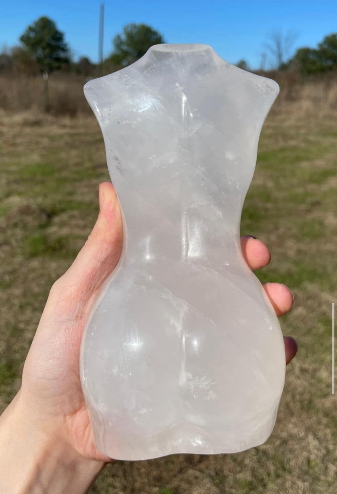 XXL Clear Quartz Goddess body carving