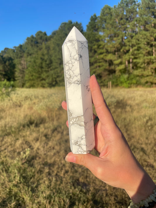 Imperfect Large 1lb Howlite tower #2