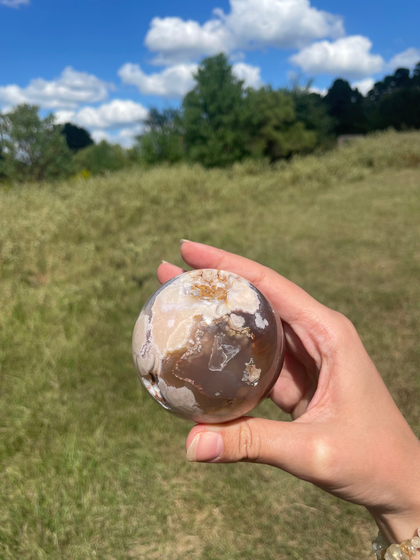 Imperfect Druzy Flower Agate sphere