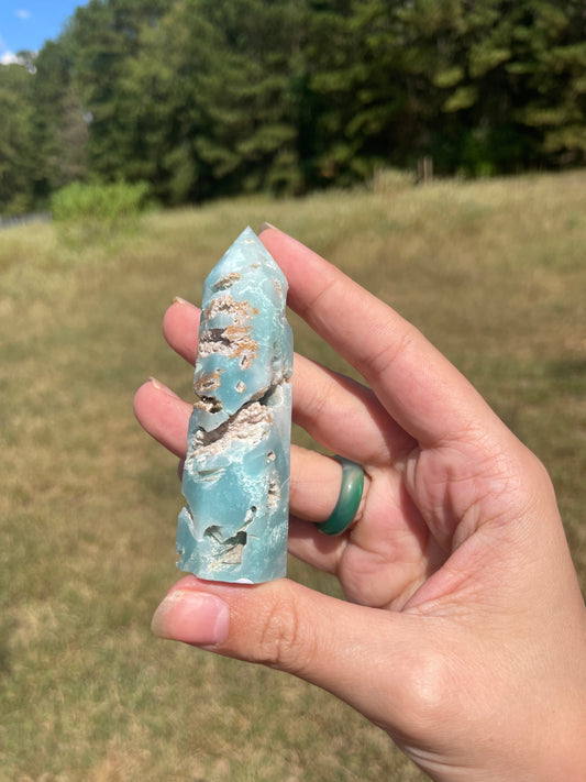 Druzy Carribean Calcite tower 1