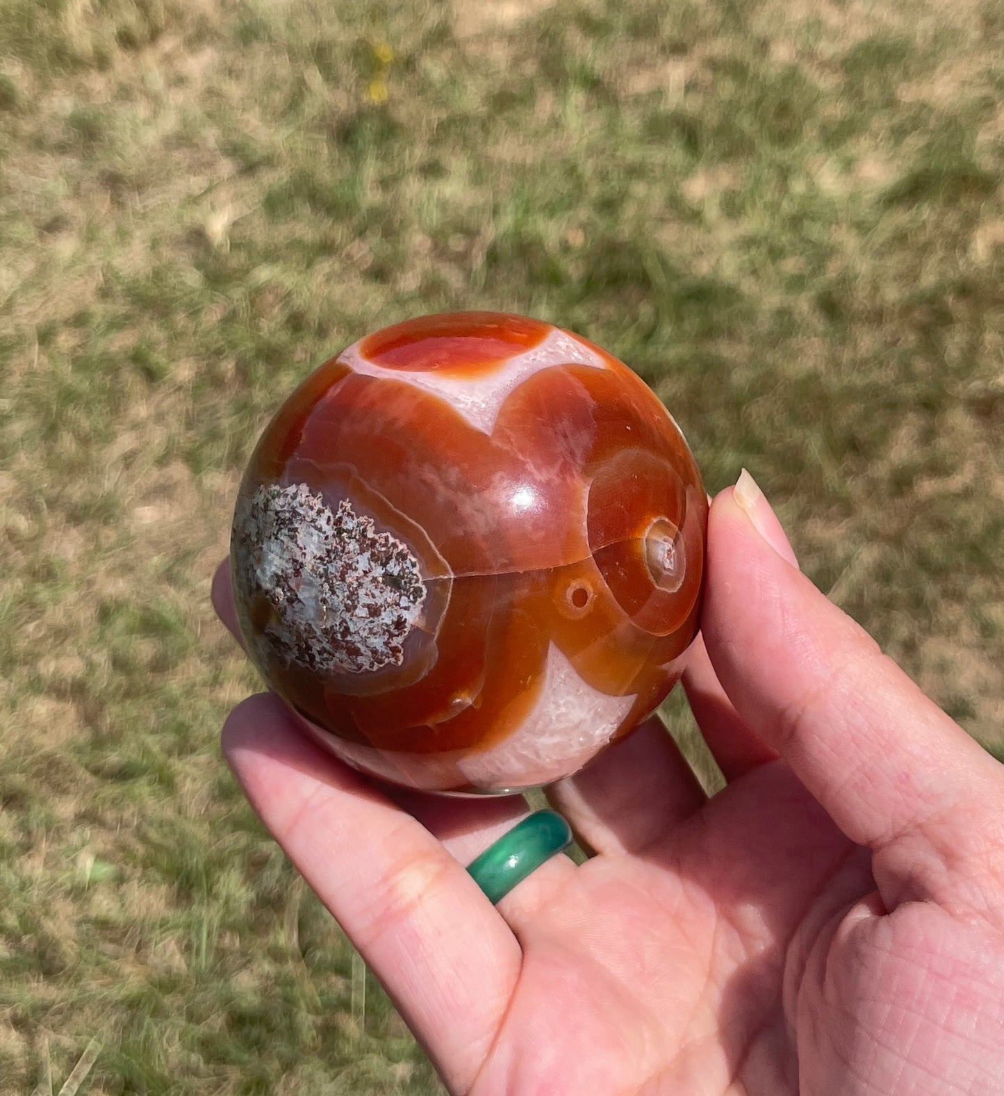 Red/Carnelian Moss Agate Sphere