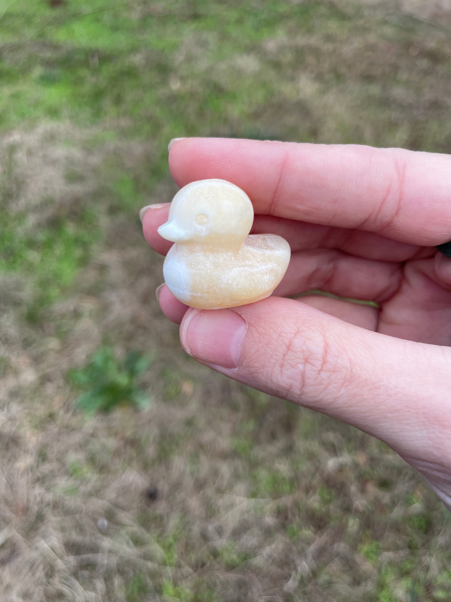 Mini Duck Yellow Calcite carving