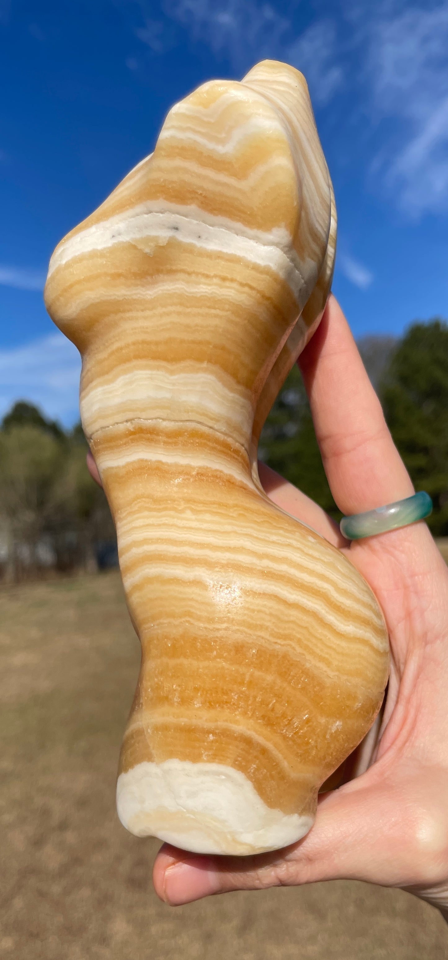 Large Banded Calcite Goddess Carving (lady body)