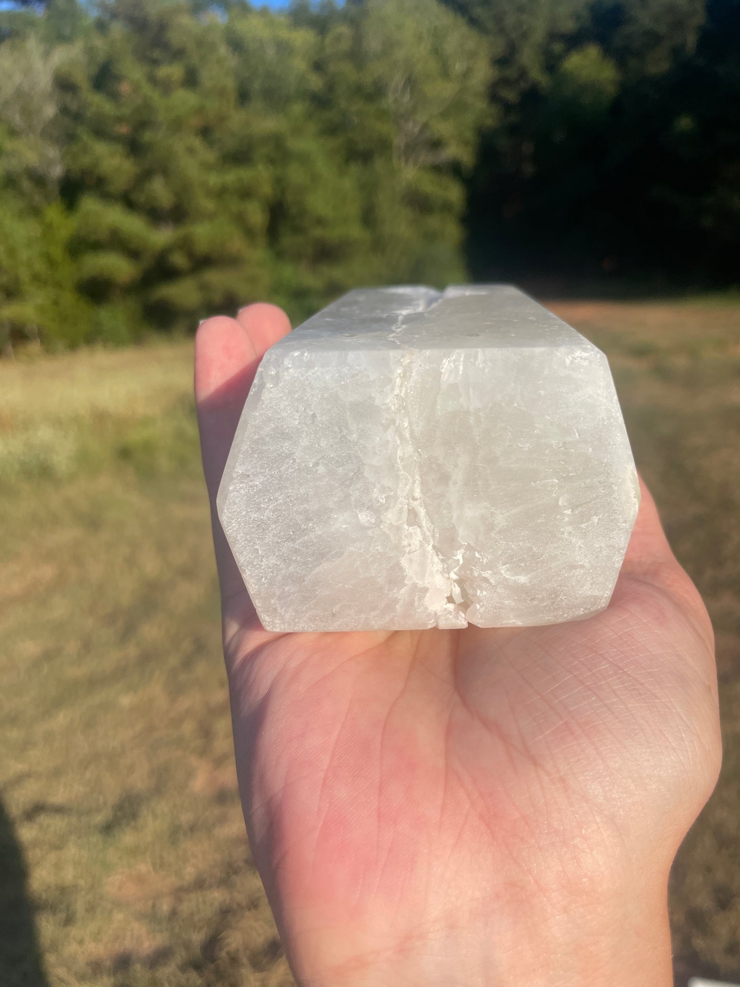 Large druzy moss agate thick tower ✨