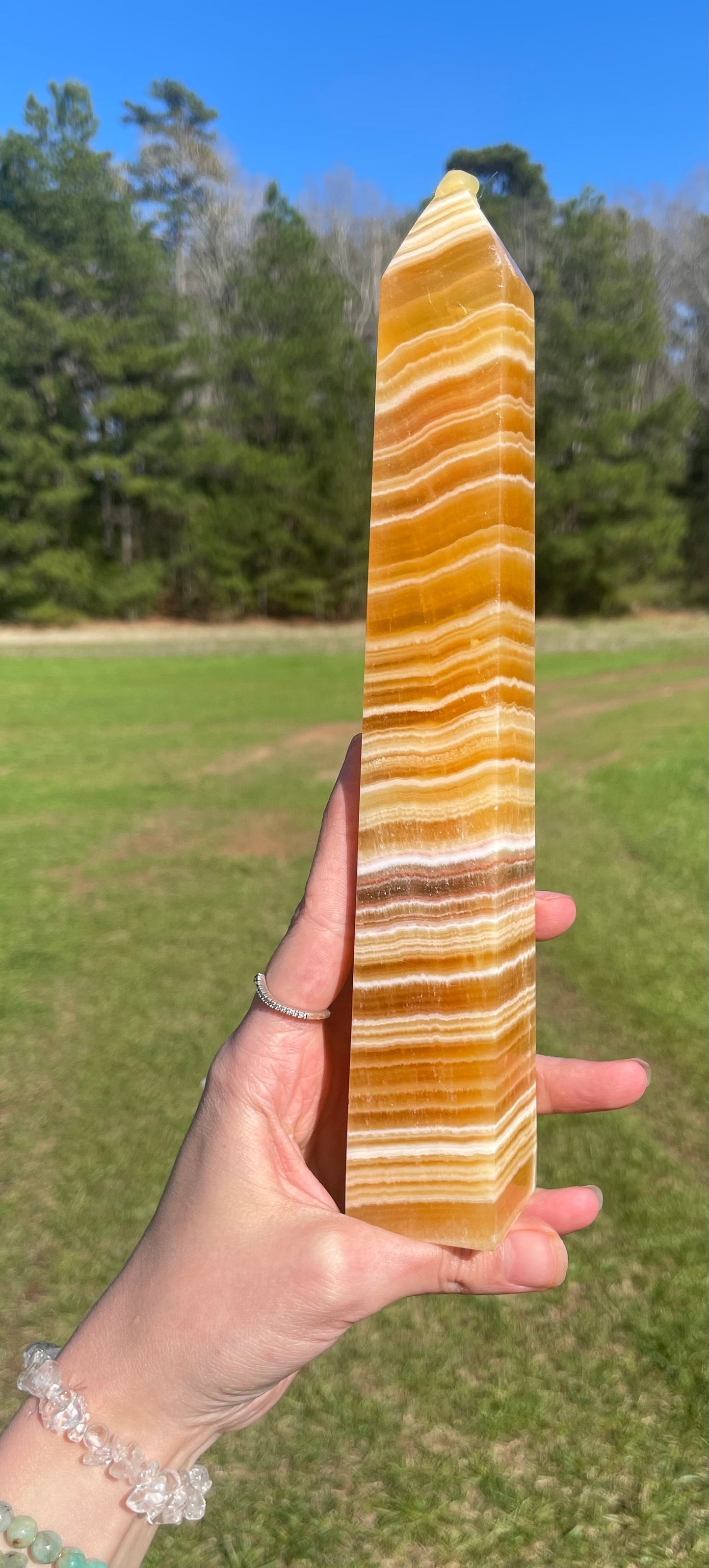 Imperfect Large Banded Calcite Tower(A)