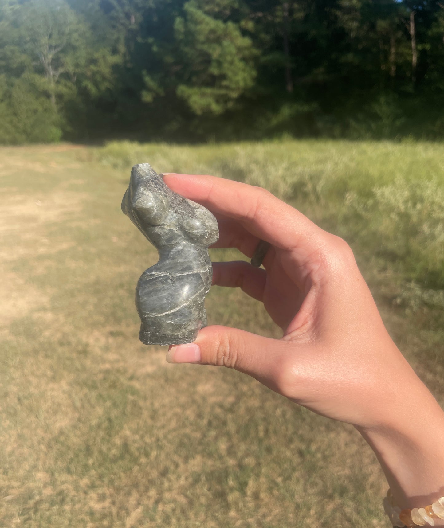 Flash Labradorite Goddess carving