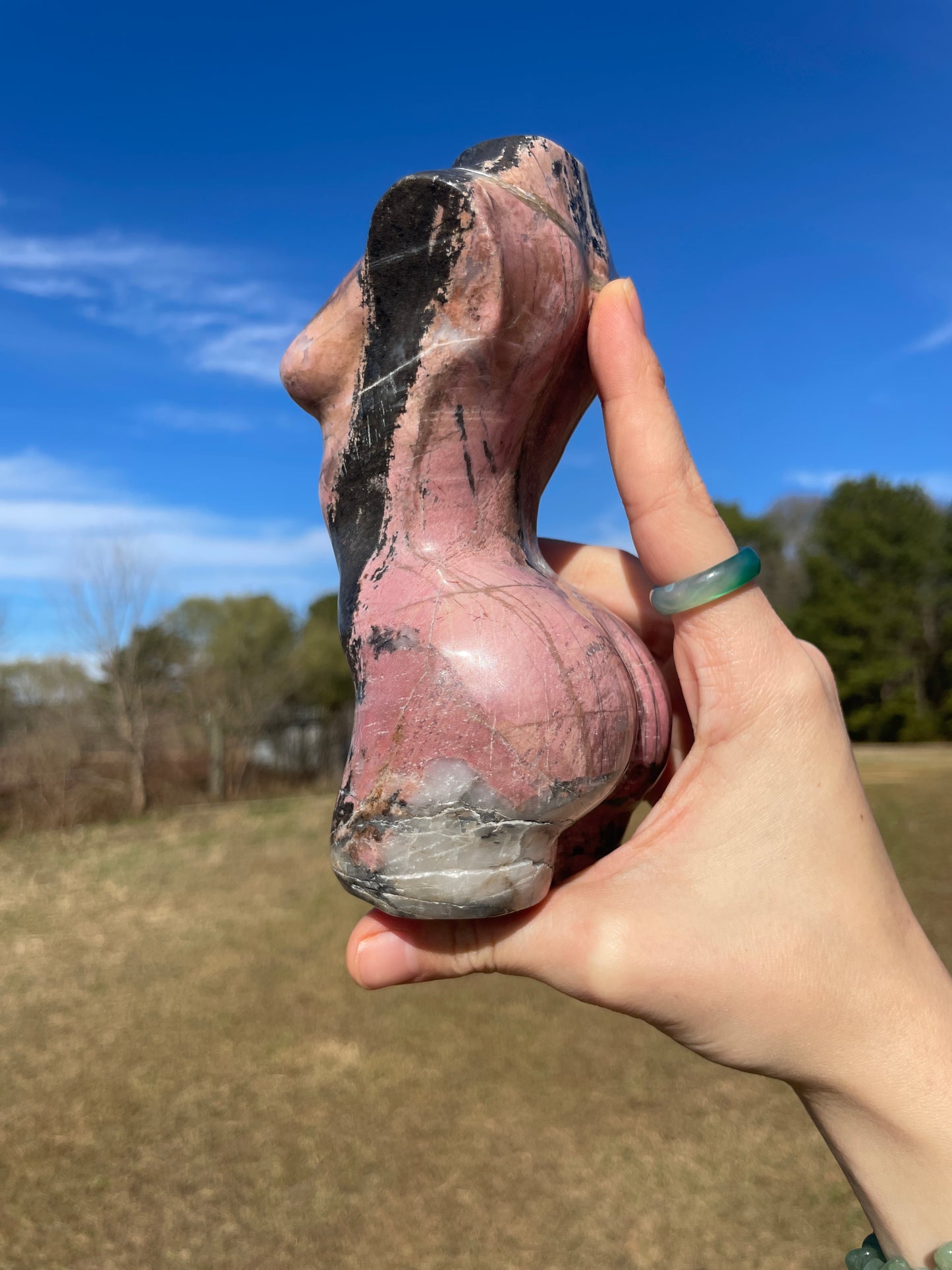 Large Rhodonite Goddess Carving (lady body)