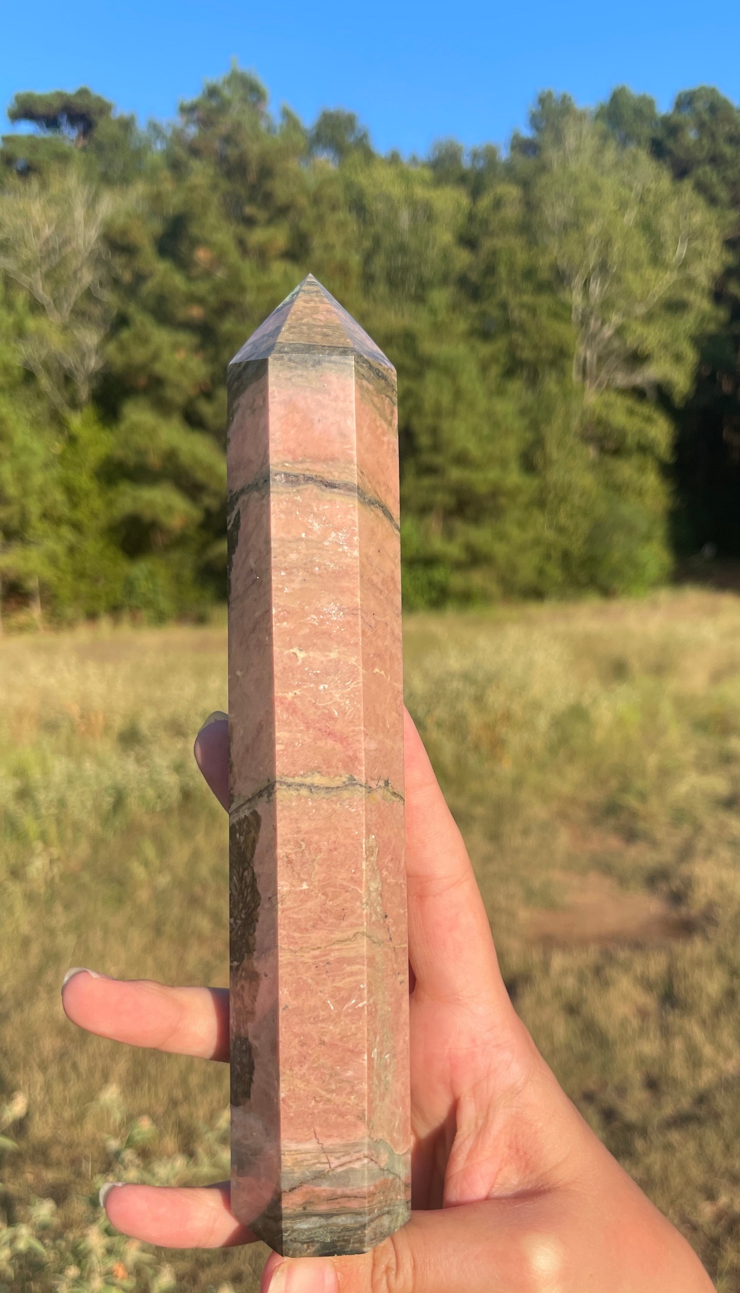 Large Rhodonite tower