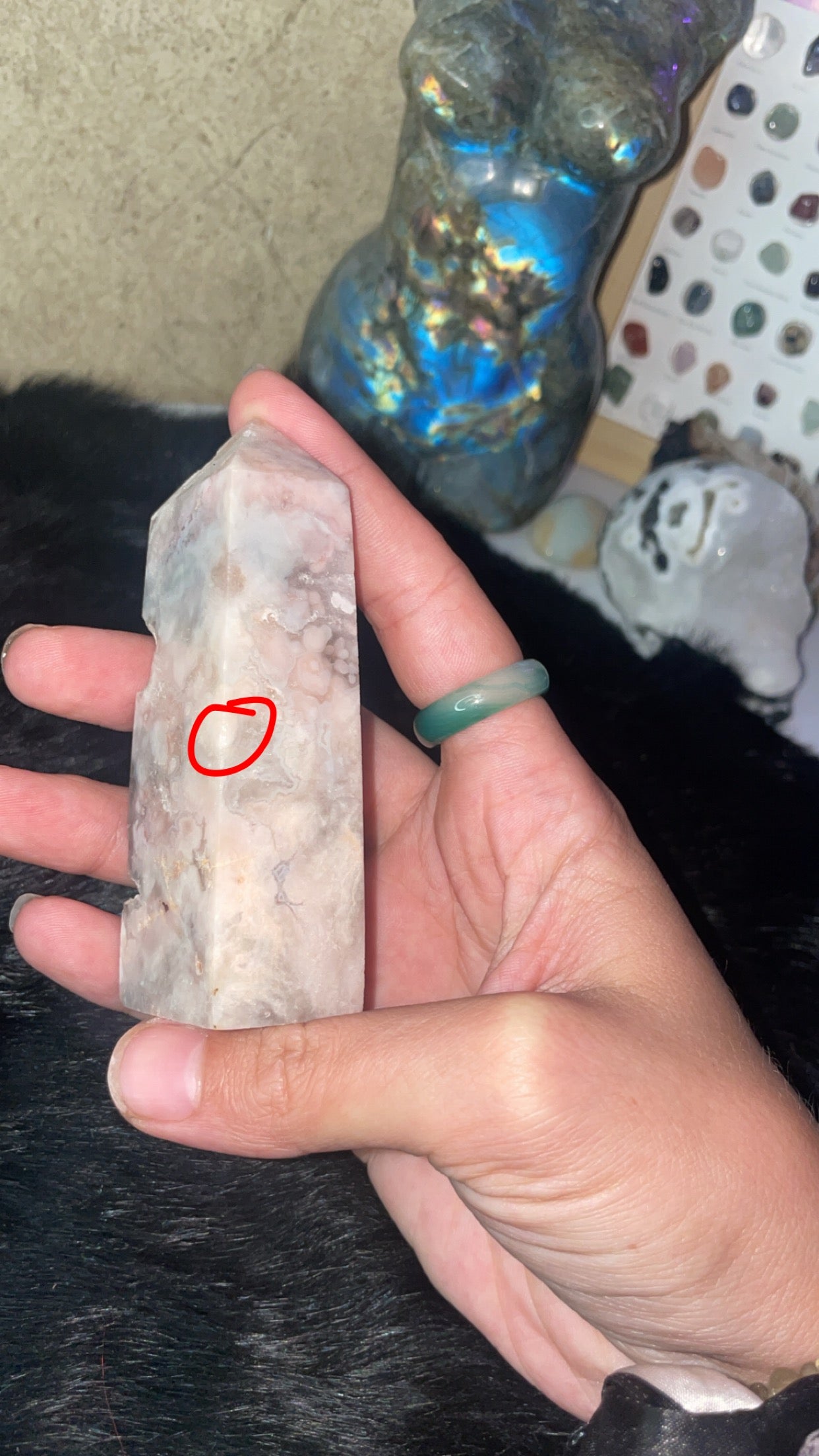 Imperfect Druzy Pink Amethyst X Flower agate Tower