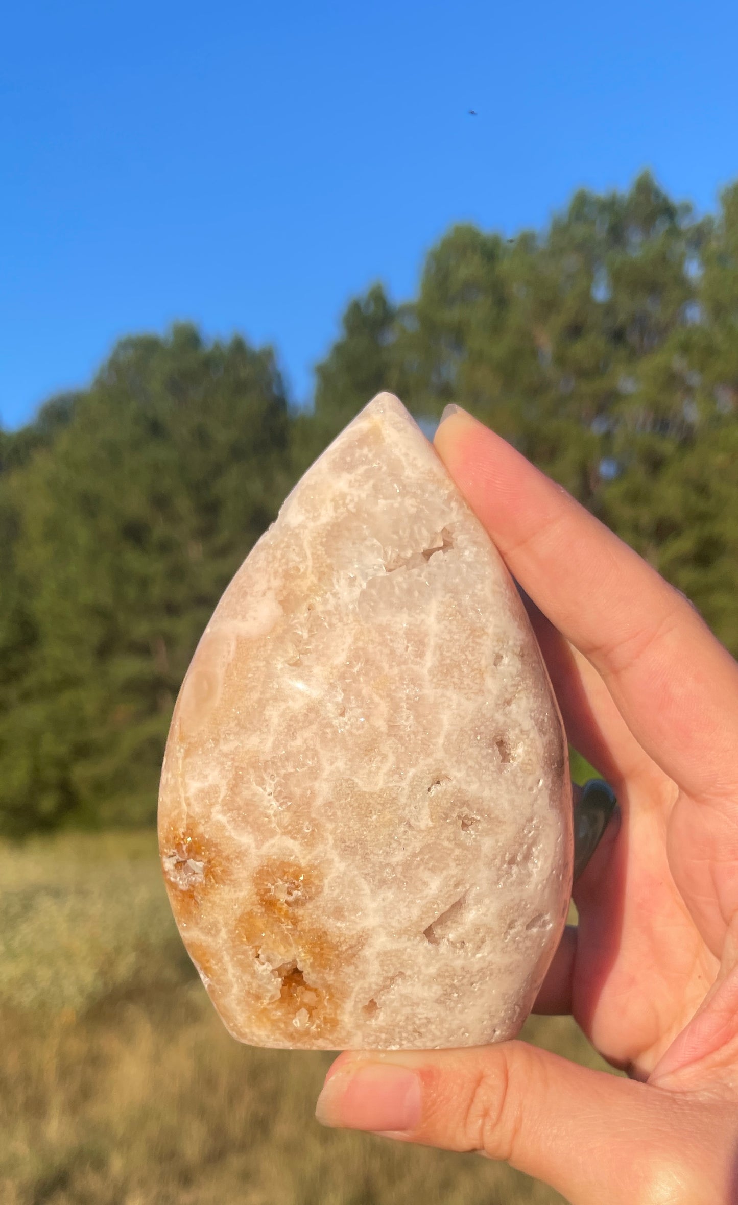 Druzy Pink Amethyst/Flower agate Freeform