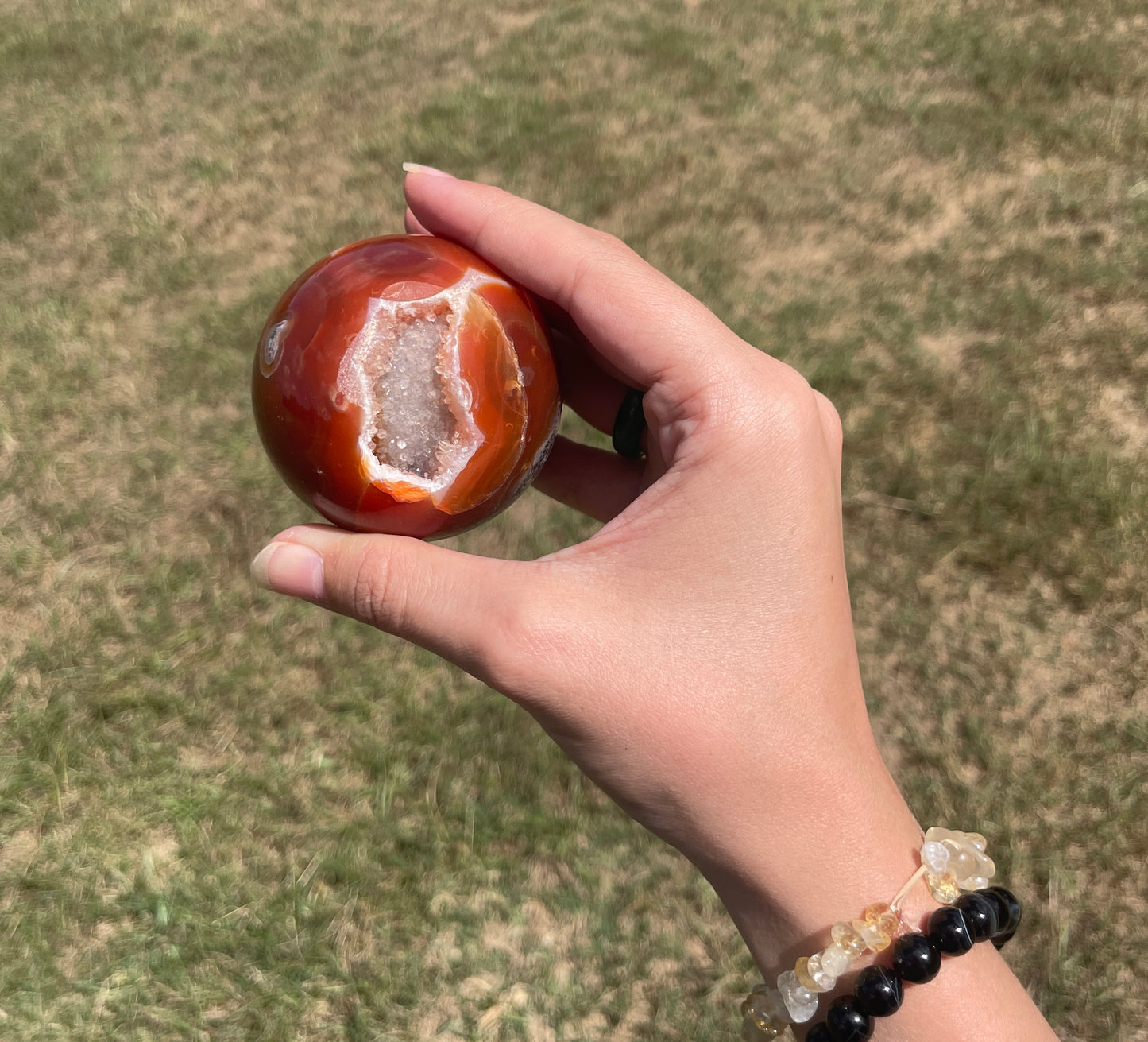 Red/Carnelian Moss Agate Sphere